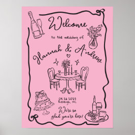 Hannahs Welcome Wedding Wavy-Frame-Bug Poster