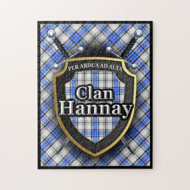 Hannay Clan Tartan Schwerter und Shield Puzzle (Vertikal)
