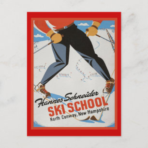 Hannes Schneider Ski School Postkarte