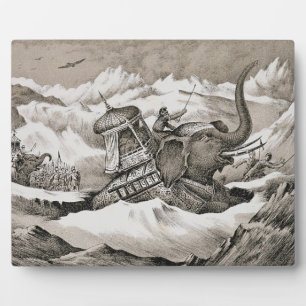Hannibal (247-c.183 BC) and his war elephants cros Fotoplatte