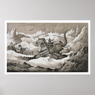 Hannibal (247-c.183 BC) and his war elephants cros Poster