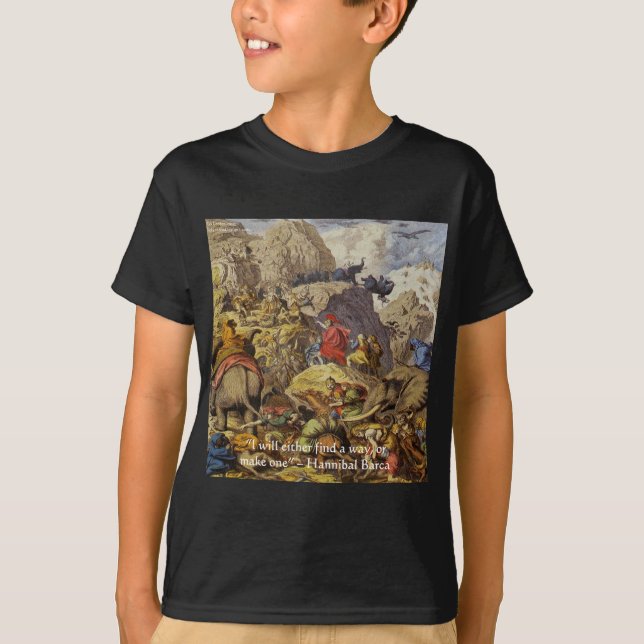 Hannibal Barca & Army & Quote Ohrts & Cards T-Shirt (Vorderseite)