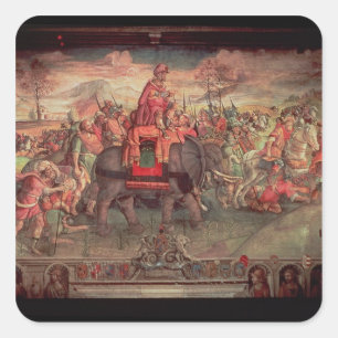 Hannibal, welches die Alpen überquert Quadratischer Aufkleber