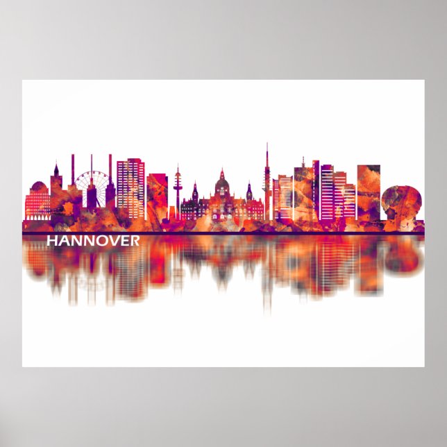 Hannover Deutschland Skyline Poster (Vorne)