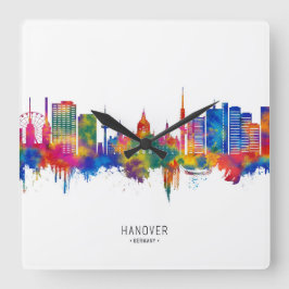 Hannover Deutschland Skyline Quadratische Wanduhr
