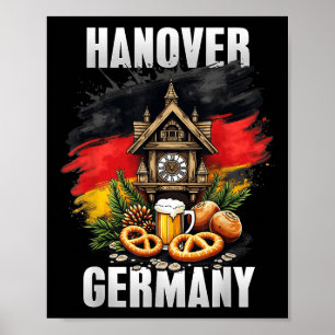 Hannover Deutschland Souvenir German Flag Travel Poster