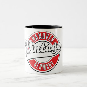 Hannover Deutschland Vintage-Logo. Zweifarbige Tasse