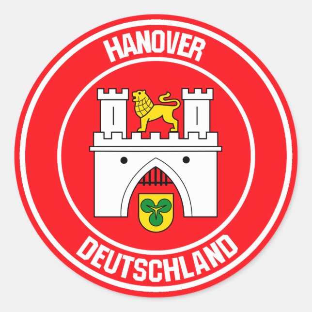 Hannover RundEmblem Runder Aufkleber (Vorderseite)