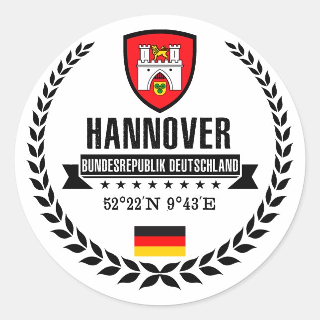 Hannover Runder Aufkleber (Vorderseite)
