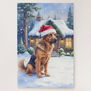 Hannoverscher Duftfährtenhund Schneebedeckte Waldh Puzzle