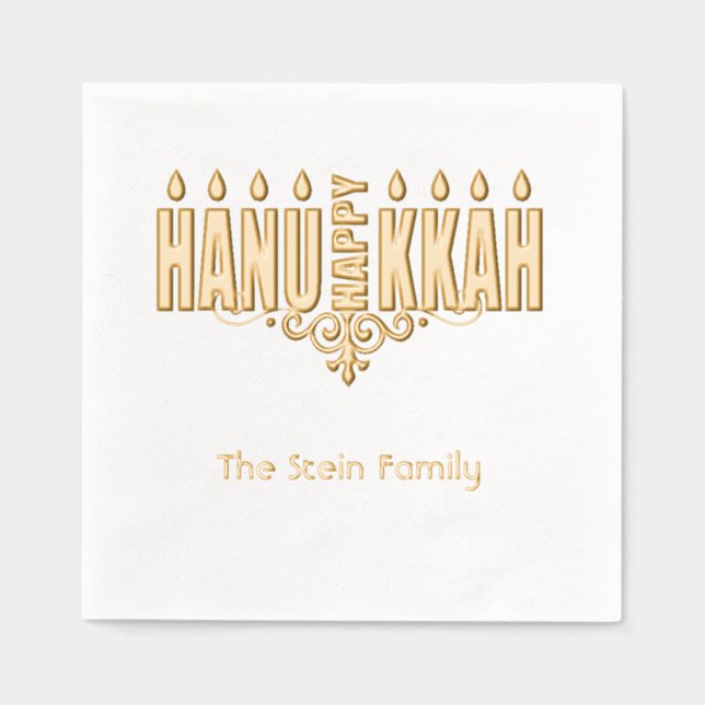 Hannukah Foil Stamps Napkins Servietten Mit Folie (Vorderseite)