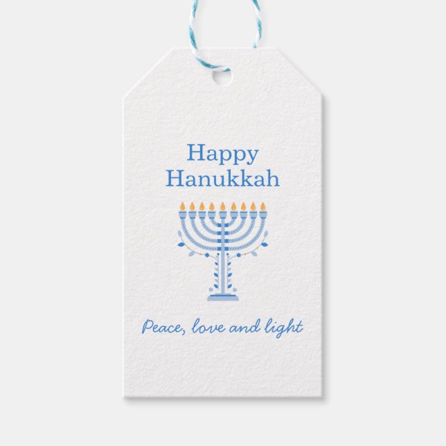 Hannukah gift tag - Happy Hanukkah Geschenkanhänger (Vorderseite)