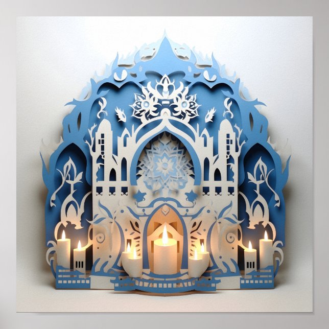 Hannukah Holiday Papierausschnitt Poster (Vorne)