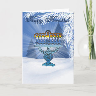 hannukah Karte Winterlandschaft