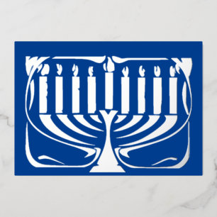 Hannukah menorah folien feiertagskarte