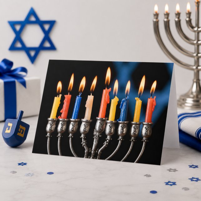 Hannukah Menorah Holiday Card Feiertagskarte (Von Creator hochgeladen)