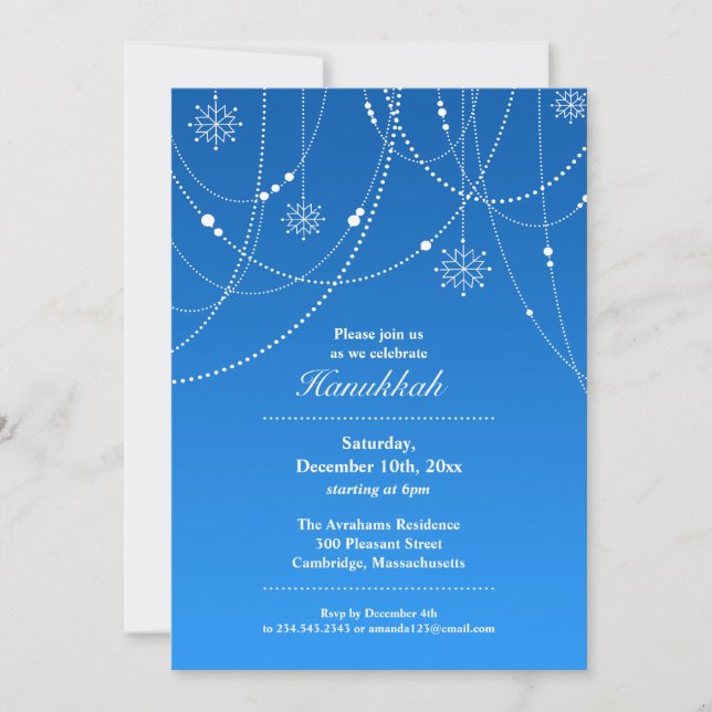 Hannukah Party-flache Einladung (Vorderseite)
