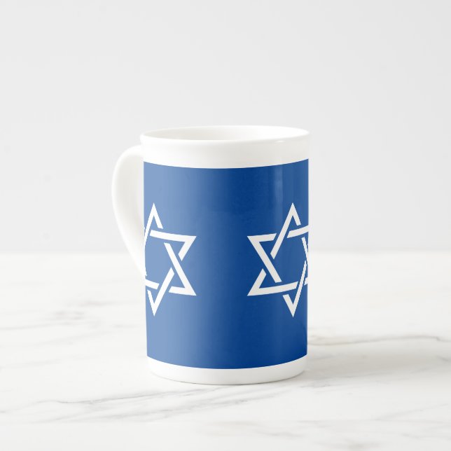 Hannukah Typografie Collage Art Prozellantasse (Vorderseite Links)