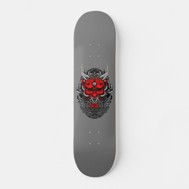 Hannya Demon Design Skateboard, 7¾ Zoll Deck Skateboard (Vorderseite)