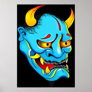 Hannya Demon Mask Poster