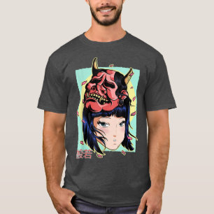 Hannya Noh Anime Japanisch Demon Maske Culture Tra T-Shirt