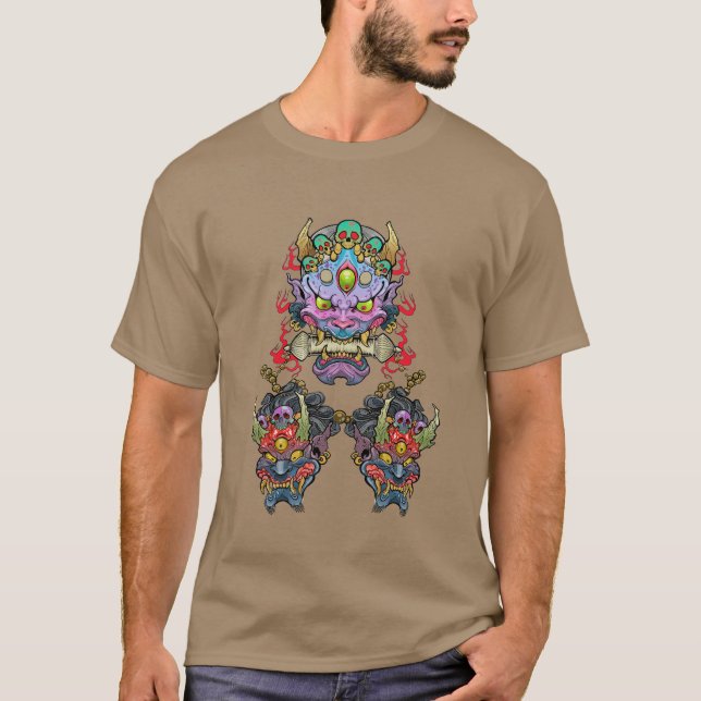 Hannya und Oni Maske T-Shirt (Vorderseite)