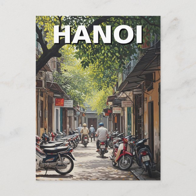 Hanoi Vietnam Alley Travel Postkarte (Vorderseite)