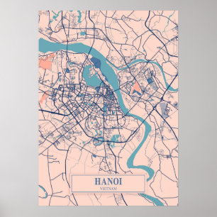 Hanoi - Vietnam Breezy City Map  Poster