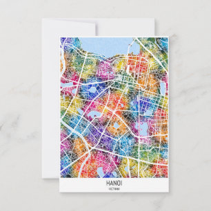 Hanoi Vietnam City Map Dankeskarte