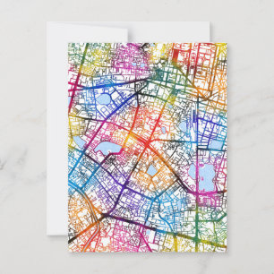 Hanoi Vietnam City Map Postkarte