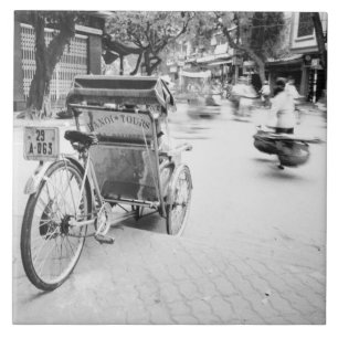 Hanoi Vietnam, Cyclo im alten Hanoi Fliese