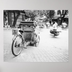 Hanoi Vietnam, Cyclo im alten Hanoi Poster