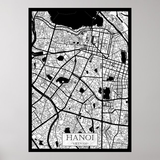 Hanoi Vietnam Karte Poster (Vorne)