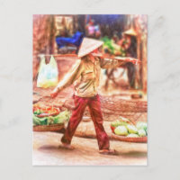 Hanoi Vietnam Market Seller von Shawna Mac Postcar