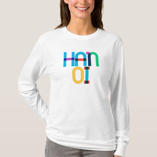 Hanoi Vietnam Pop Art Letters T-Shirt (Vorderseite)