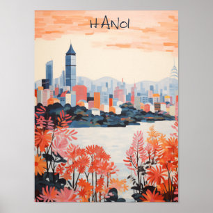 Hanoi Vietnam Reise Stadtmalerei Ästhetik Poster