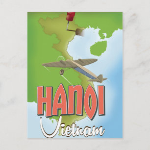 Hanoi Vietnam Reiseplakat Postkarte