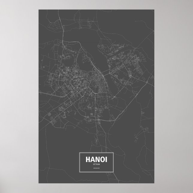 Hanoi, Vietnam (schwarz weiß) Poster (Vorne)