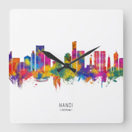 Hanoi Vietnam Skyline Quadratische Wanduhr