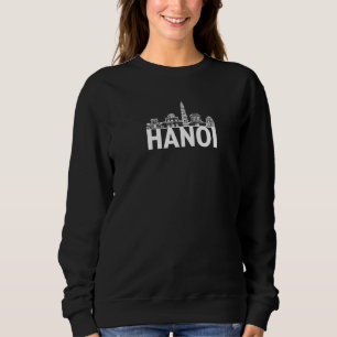 Hanoi Vietnam Skyline Silhouette Kontur Sket Sweatshirt