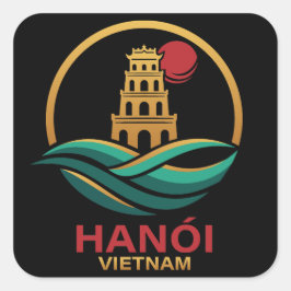 Hanoi Vietnam Southeast Asia Quadratischer Aufkleber