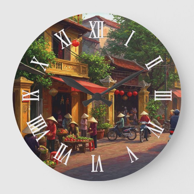 Hanoi Vietnam Travel Große Wanduhr (Vorderseite)