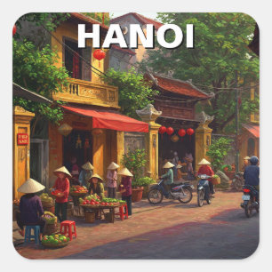 Hanoi Vietnam Travel Quadratischer Aufkleber