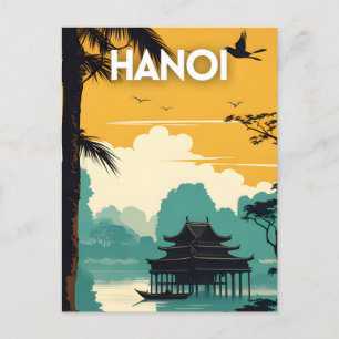 Hanoi Vintage Travel Poster Postkarte
