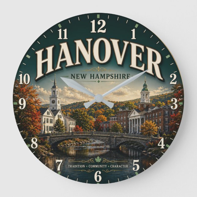 Hanover New Hampshire Große Wanduhr (Vorderseite)