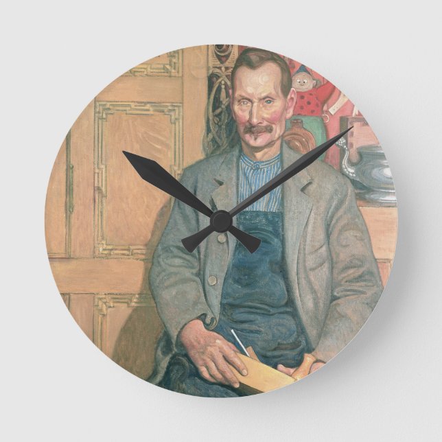 Hans Arnbom, der Tischler Runde Wanduhr (Vorderseite)