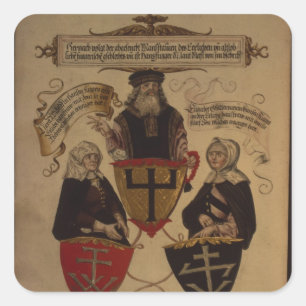 Hans Fugger zwei Ehefrauen Clara Widolf und Quadratischer Aufkleber