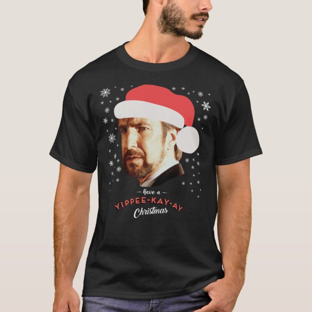 Hans Gruber hat einen Yippee Kay Ay Christmas Die  T-Shirt (Vorderseite)
