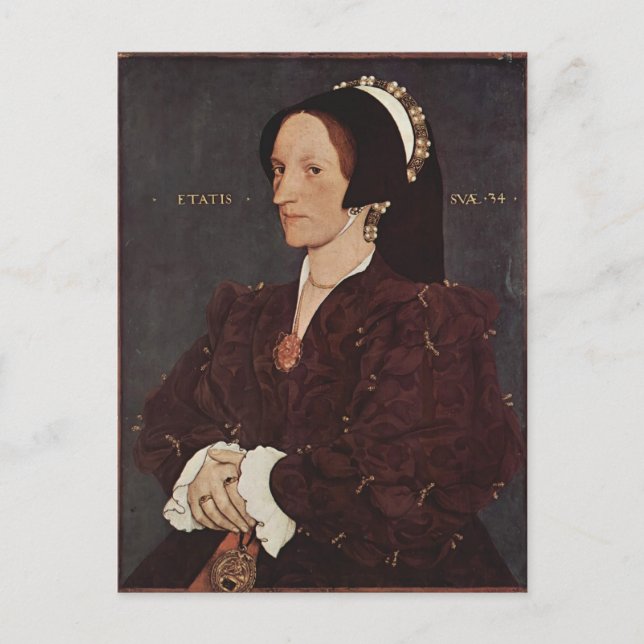 Hans Holbein- Portrait von Margaret Wyatt, Lady Le Postkarte (Vorderseite)