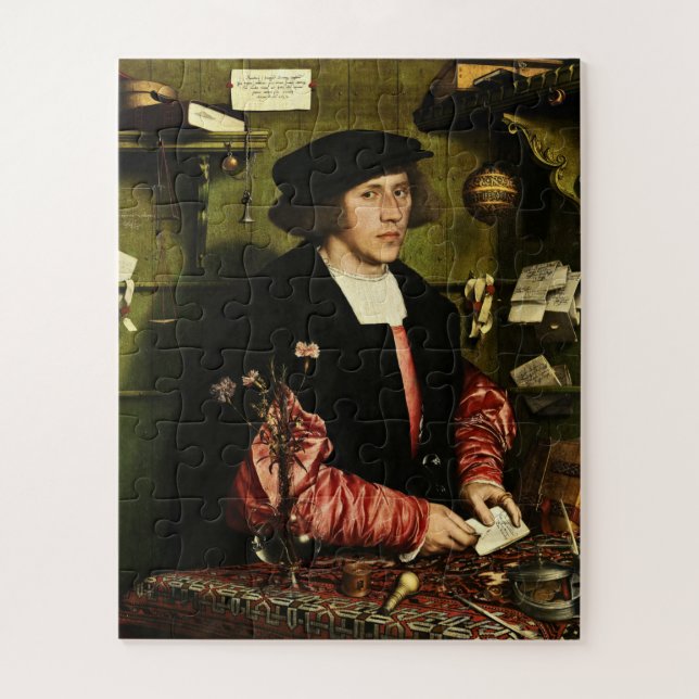 Hans Holbein The Young - Der Kaufmann Georg Gisze Puzzle (Vertikal)